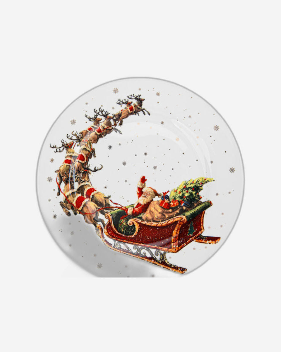 طبق فيسمان من قطعتين لعيد الميلاد، 19.5 سم، مصنوع من الخزف العظمي الجديد