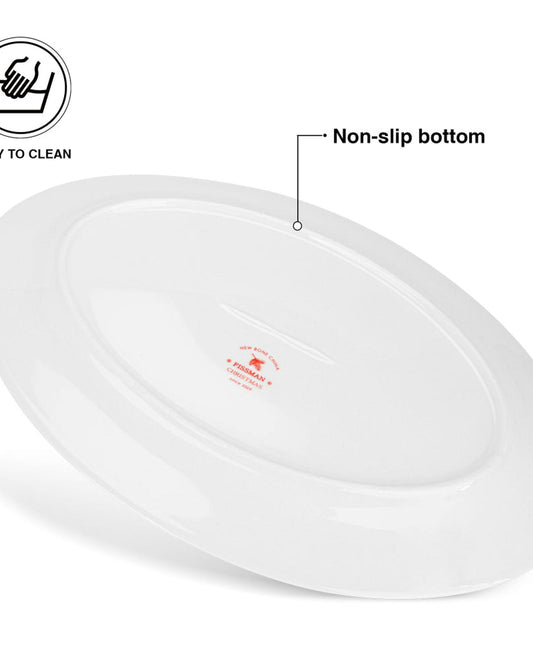 طبق بيضاوي من فيسمان لعيد الميلاد، ٣٥ سم، مصنوع من الخزف العظمي الجديد