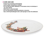 طبق بيضاوي من فيسمان لعيد الميلاد، ٣٥ سم، مصنوع من الخزف العظمي الجديد