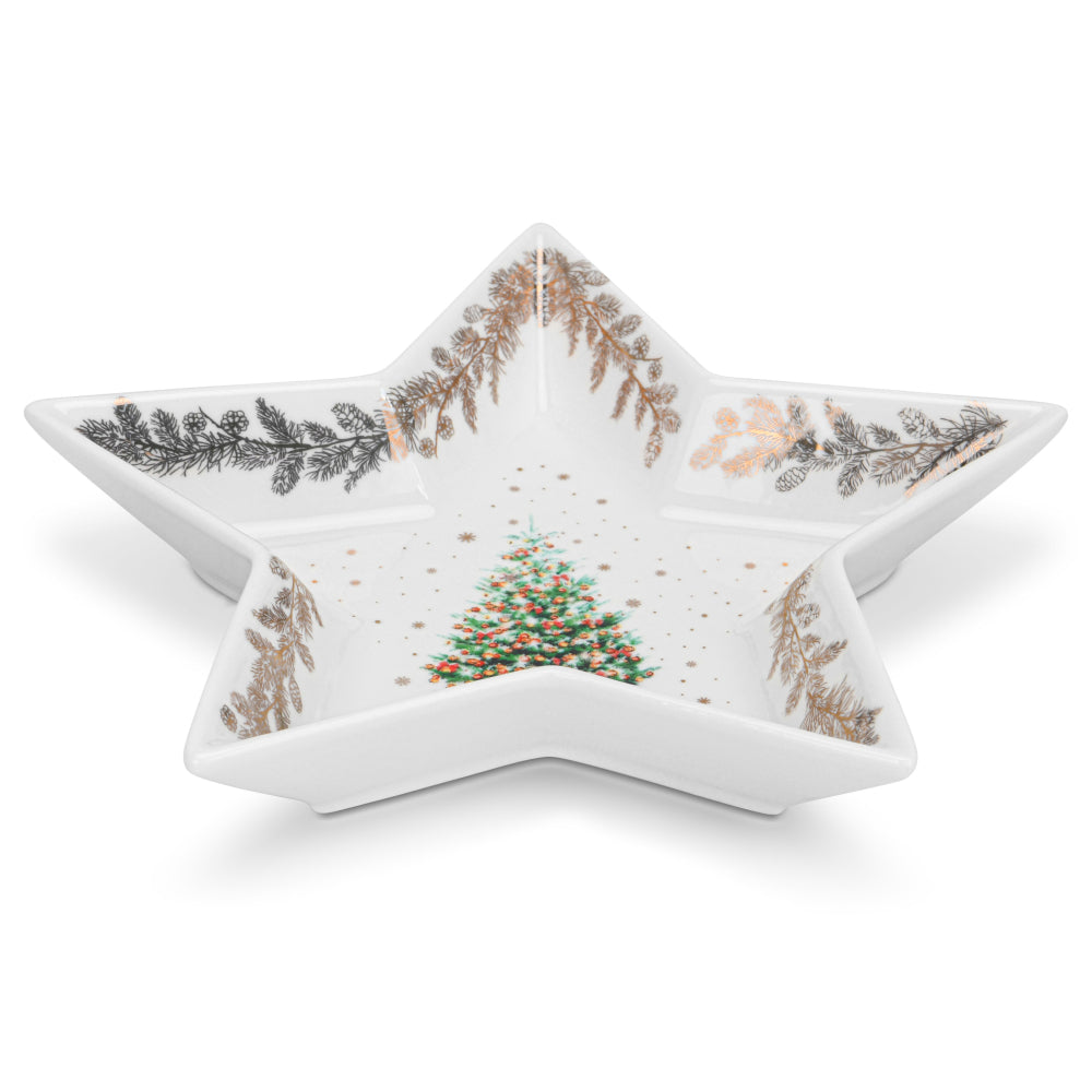 Fissman Star Shape Dish Christmas, 19cm New Bone China