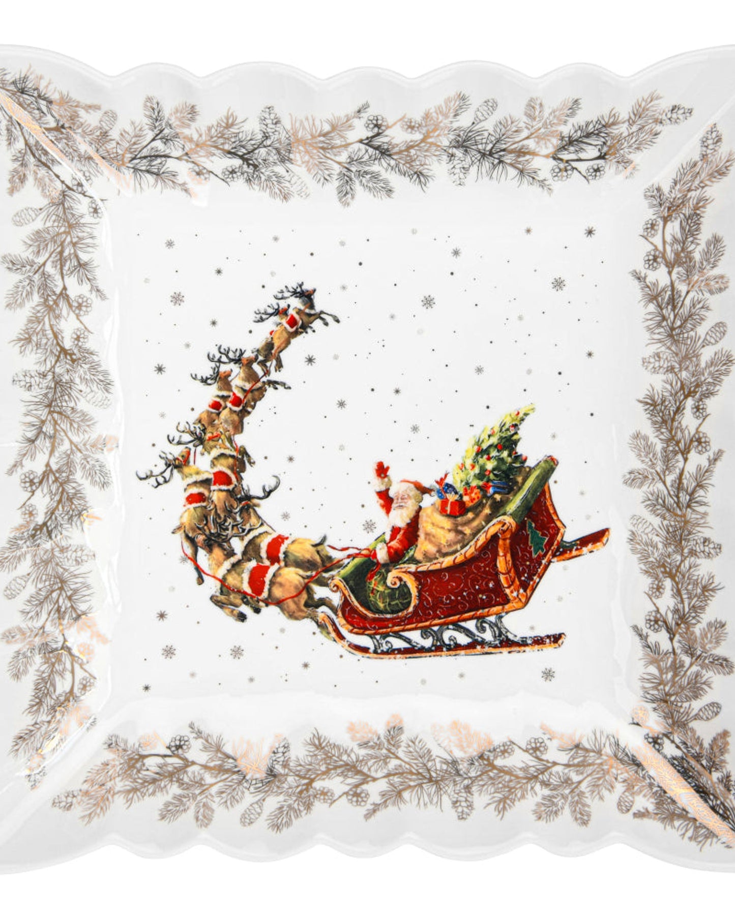 طبق فيسمان مربع من البورسلين، 22.5 سم