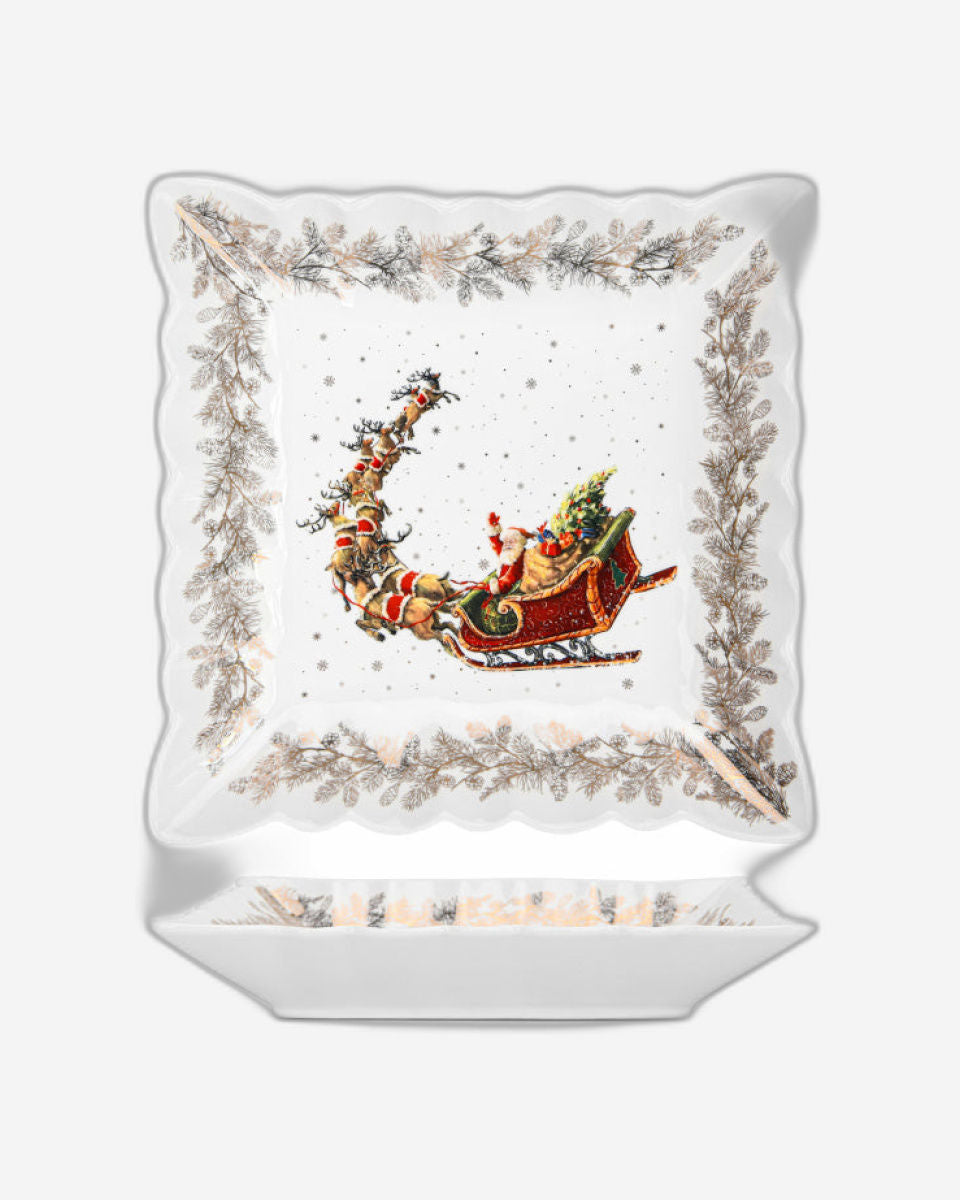 طبق فيسمان مربع من البورسلين، 22.5 سم