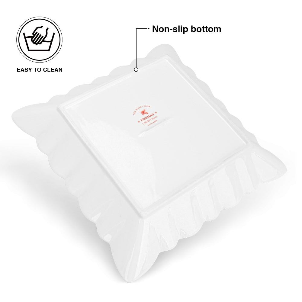 طبق تقديم مربع الشكل من فيسمان، 22.5 سم، بورسلين