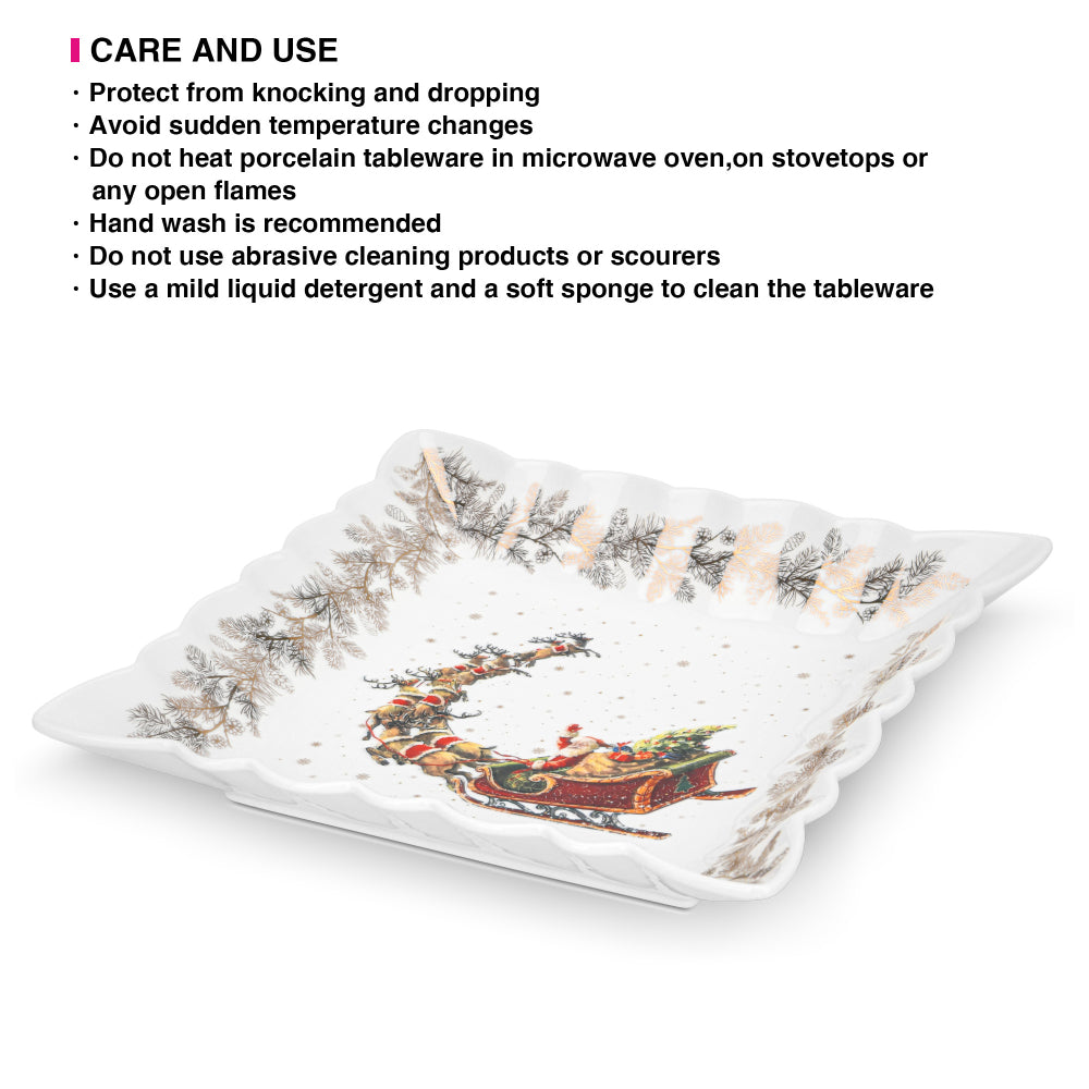 طبق تقديم مربع الشكل من فيسمان، 22.5 سم، بورسلين