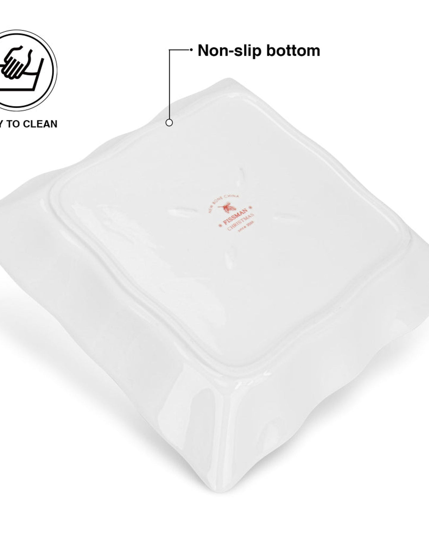 طبق فيسمان مربع الشكل لعيد الميلاد 22 سم