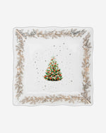 طبق فيسمان مربع الشكل 22 سم من الخزف الصيني العظمي الجديد لعيد الميلاد