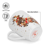 كوب فيسمان من قطعتين، سعة 360 مل، مصنوع من الخزف العظمي الصيني الجديد لعيد الميلاد