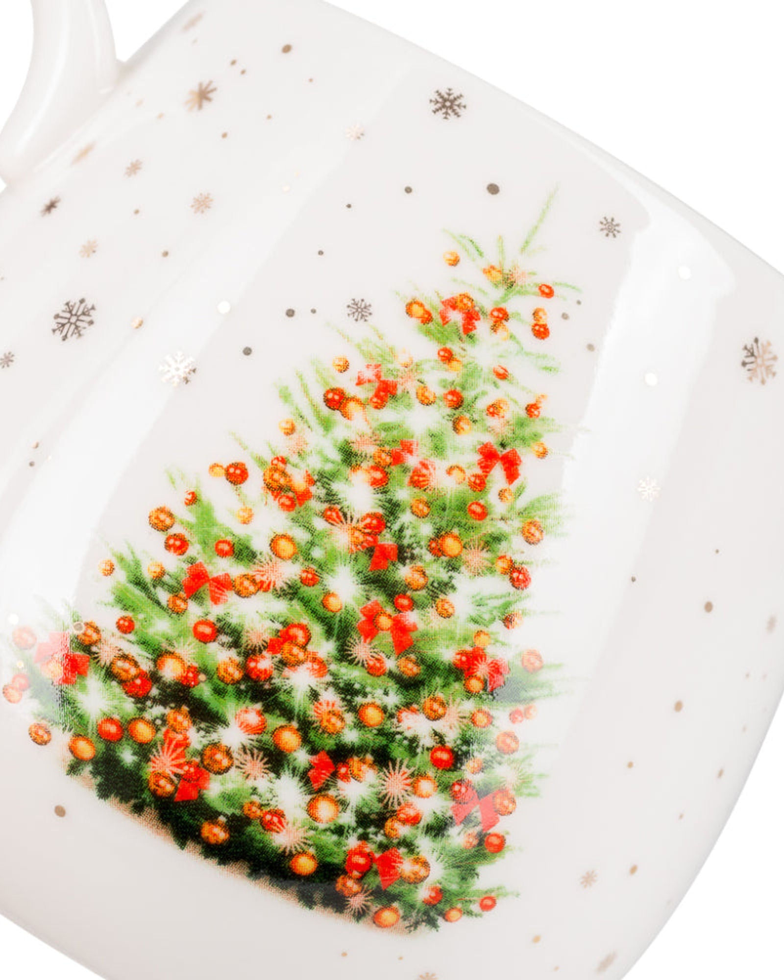 كوب فيسمان من قطعتين، سعة 440 مل، مصنوع من الخزف العظمي الصيني الجديد لعيد الميلاد