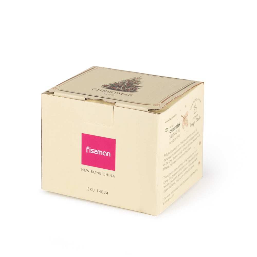 كوب فيسمان من قطعتين، سعة 440 مل، مصنوع من الخزف العظمي الصيني الجديد لعيد الميلاد