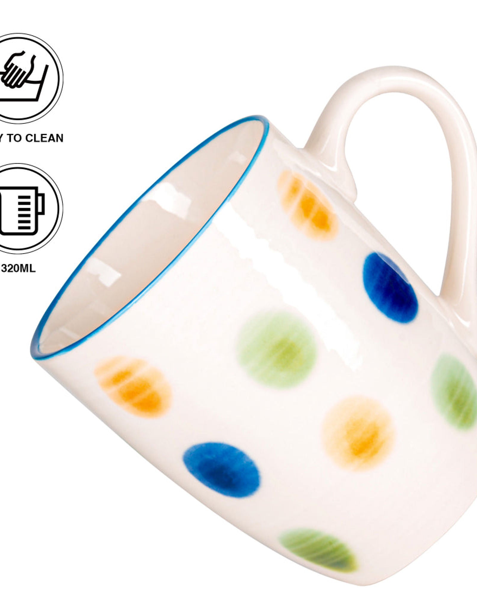 كوب فيسمان بورسلين من قطعتين بتصميم أنيق وبسيط سعة 320 مل