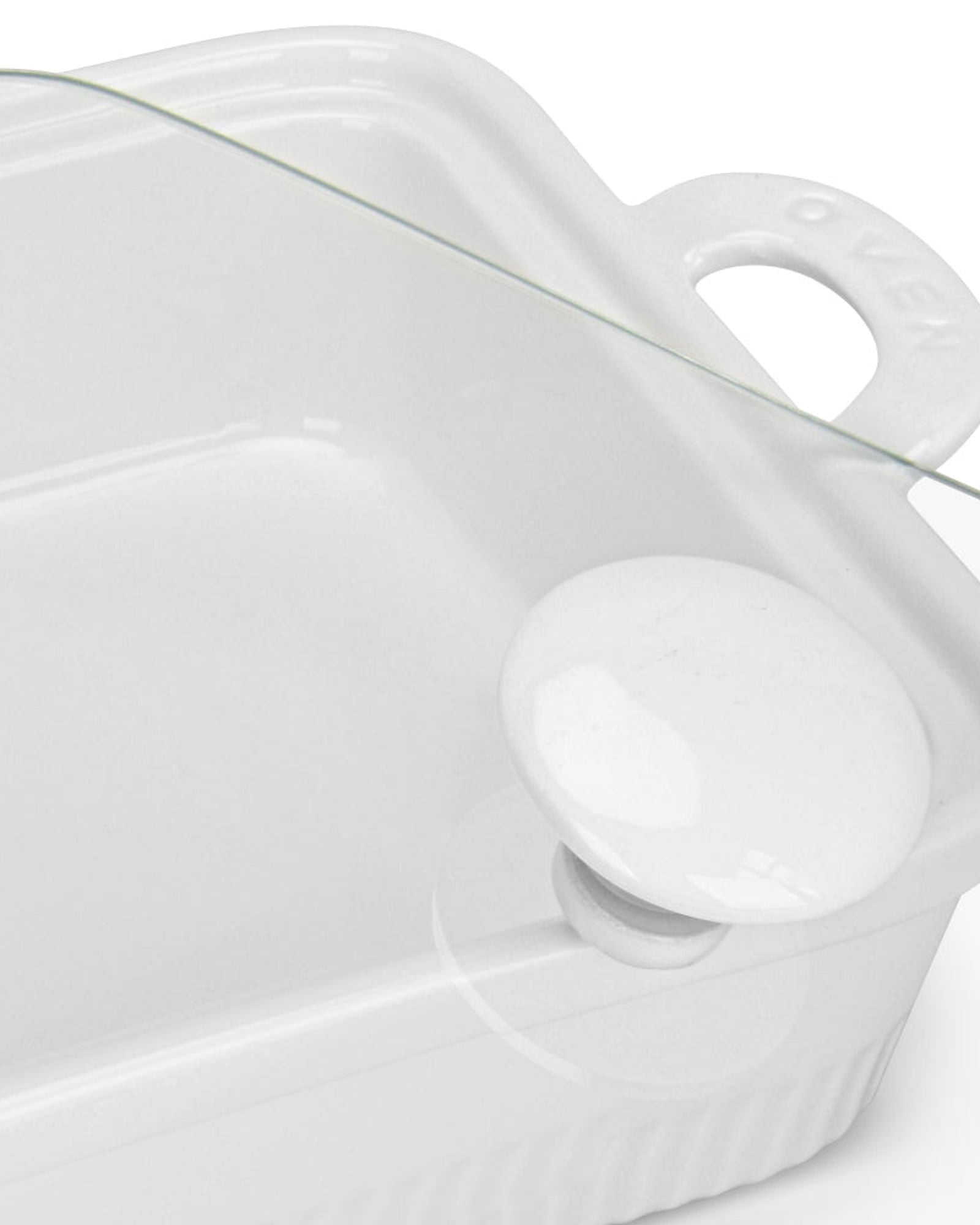 صينية خبز مستطيلة من فيسمان بغطاء زجاجي، 31.5 سم/2.2 لتر، بورسلين