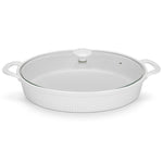 Fissman Oval Baking Dish with Glass Lid 31cm/2.1LTR, Porcelain