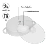 طبق تسخين بيضاوي من فيسمان، 31 سم، سعة 2.1 لتر، مع غطاء زجاجي (بورسلين)