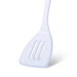 مغرفة فيسمان مشقوقة بيضاء 32×4.5×9 سم من سلسلة بيانكا، مصنوعة من النايلون والسيليكون