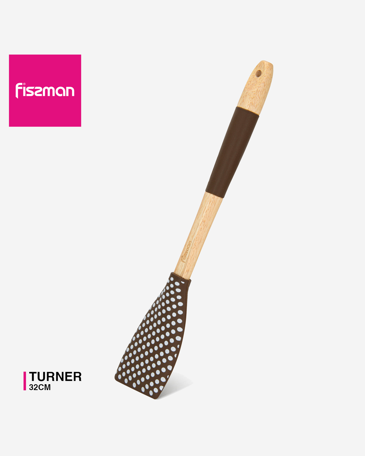 Fissman Skimmer Silicone Wooden Handle Brown/Beige 32cm