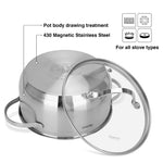 طقم أواني طهي فيسمان غابرييلا 8 قطع مع أغطية زجاجية من الفولاذ المقاوم للصدأ