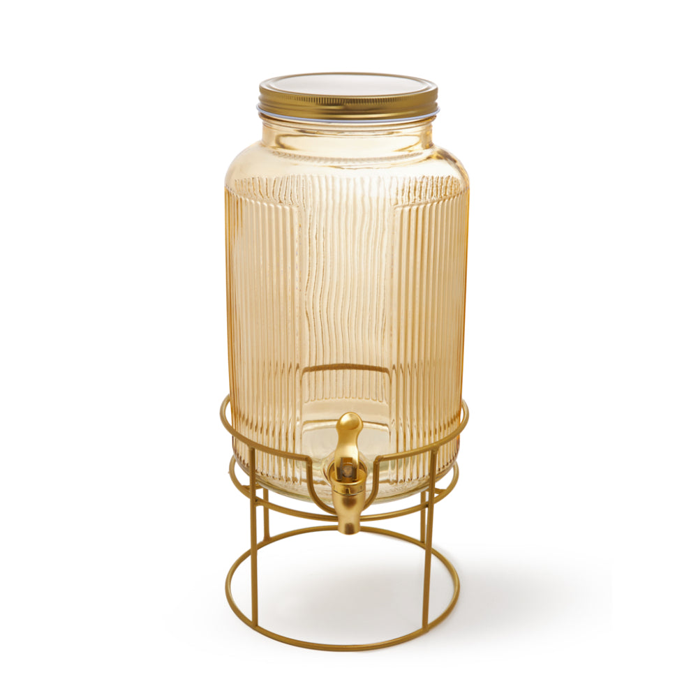 موزع مشروبات زجاجي من فيسمان سعة 5.8 لتر مع حامل معدني