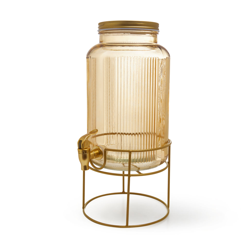 موزع مشروبات زجاجي من فيسمان سعة 5.8 لتر مع حامل معدني