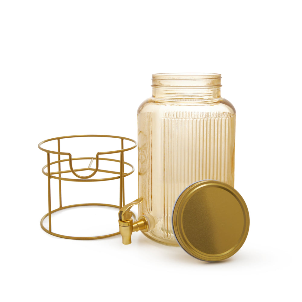 موزع مشروبات زجاجي من فيسمان سعة 5.8 لتر مع حامل معدني