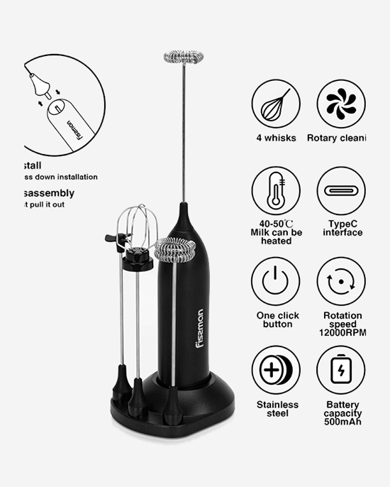 خلاط الحليب فيسمان (بلاستيك + فولاذ مقاوم للصدأ)