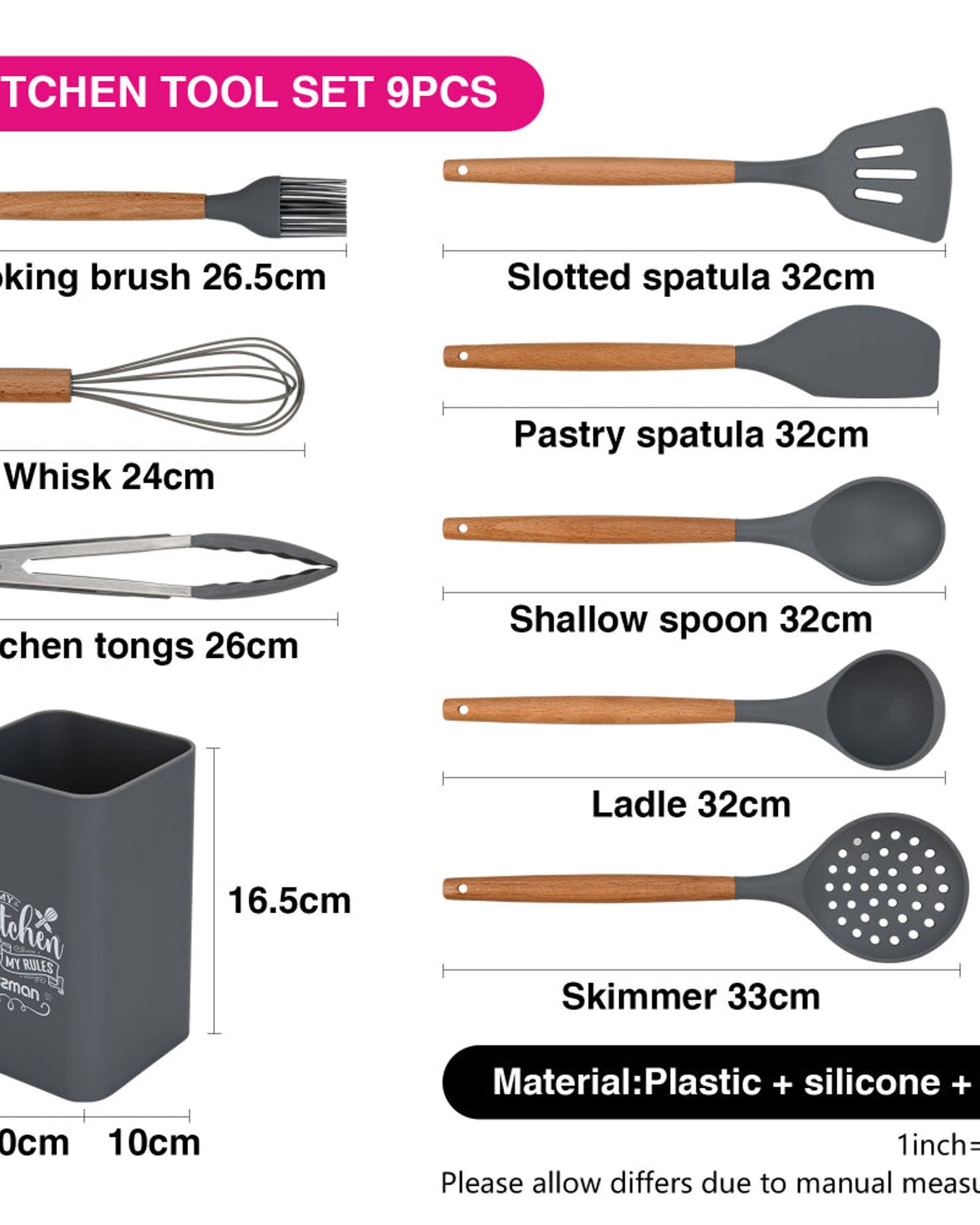 رف أدوات مطبخ فيسمان 9 قطع