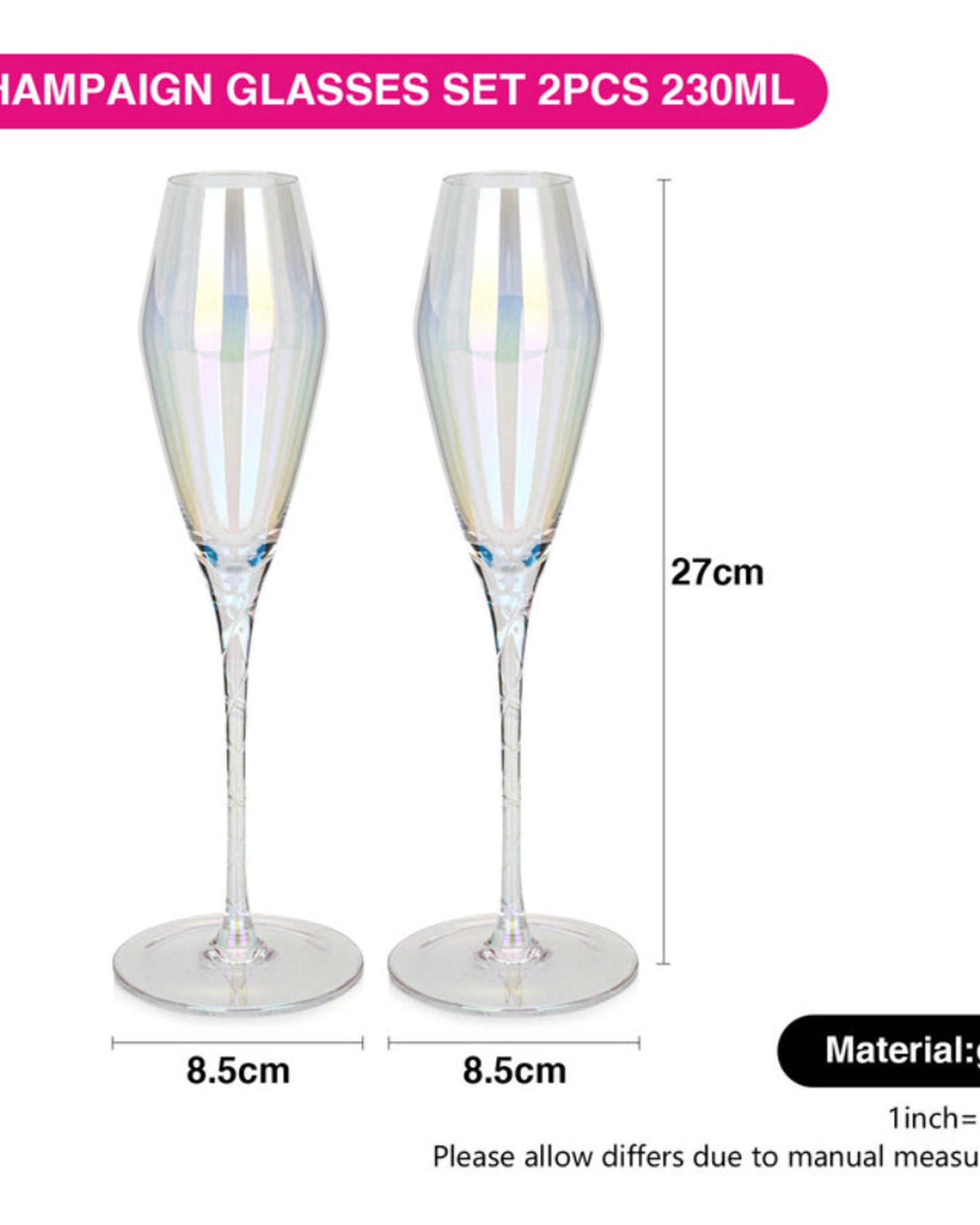 طقم كأسين من كأس الشمبانيا من فيسمان (230 مل)