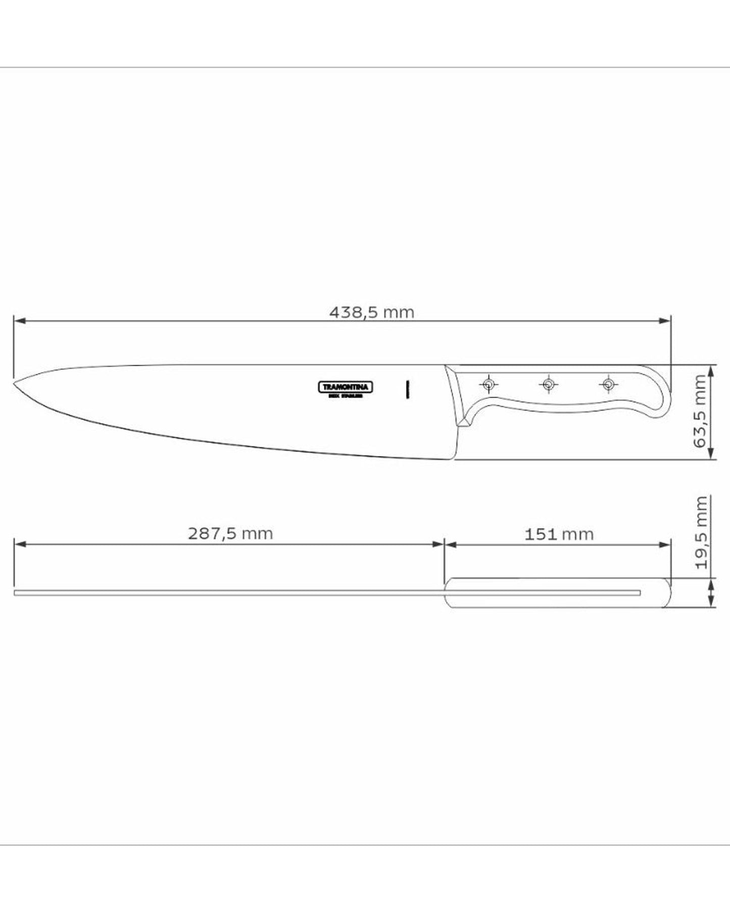 سكين مطبخ ترامونتينا 12 بوصة أحمر