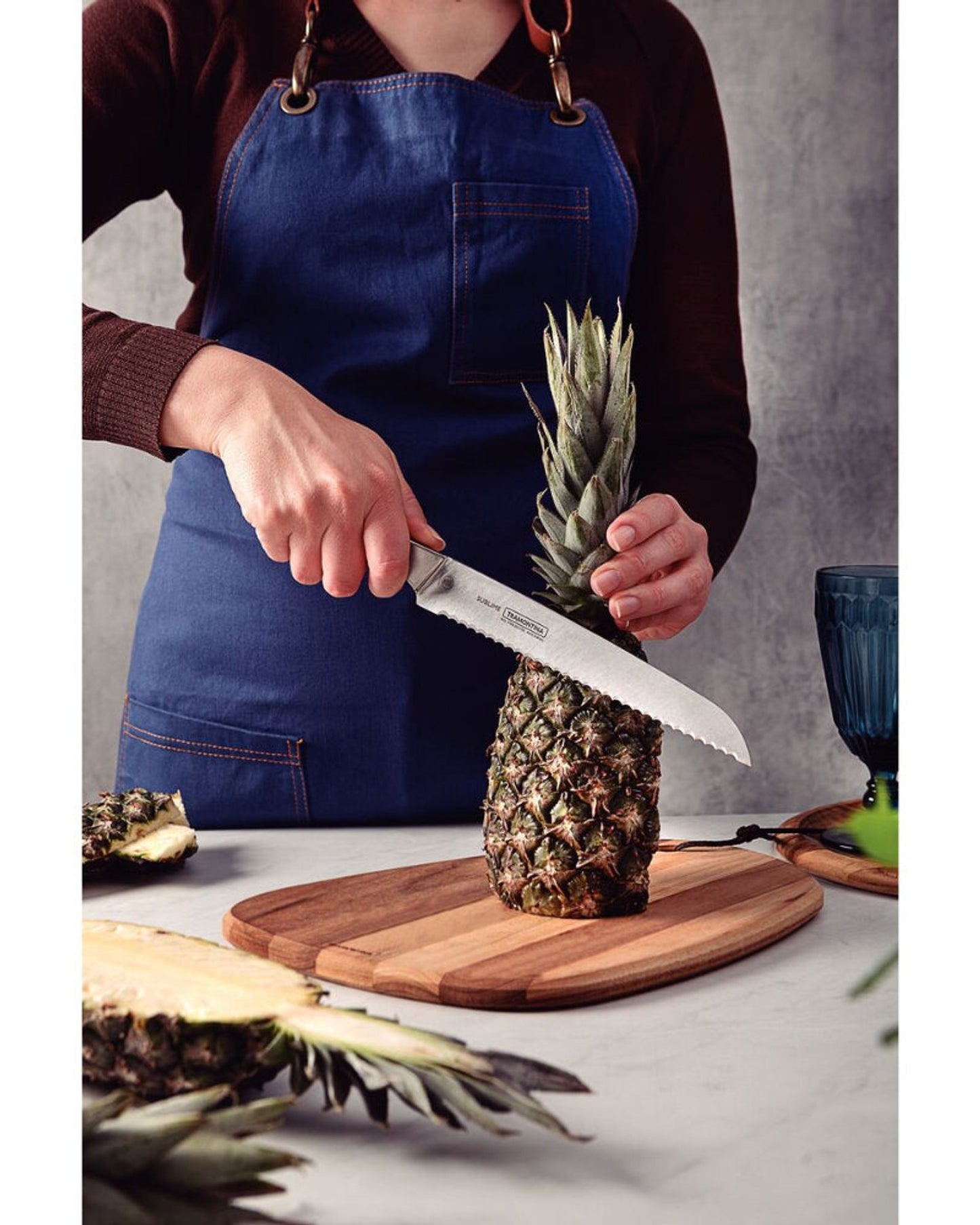 ترامونتينا منذ عام 1911، صنع في البرازيل، سكين خبز ترامونتينا الرائع المصنوع من الفولاذ المقاوم للصدأ، مقاس 8 بوصات