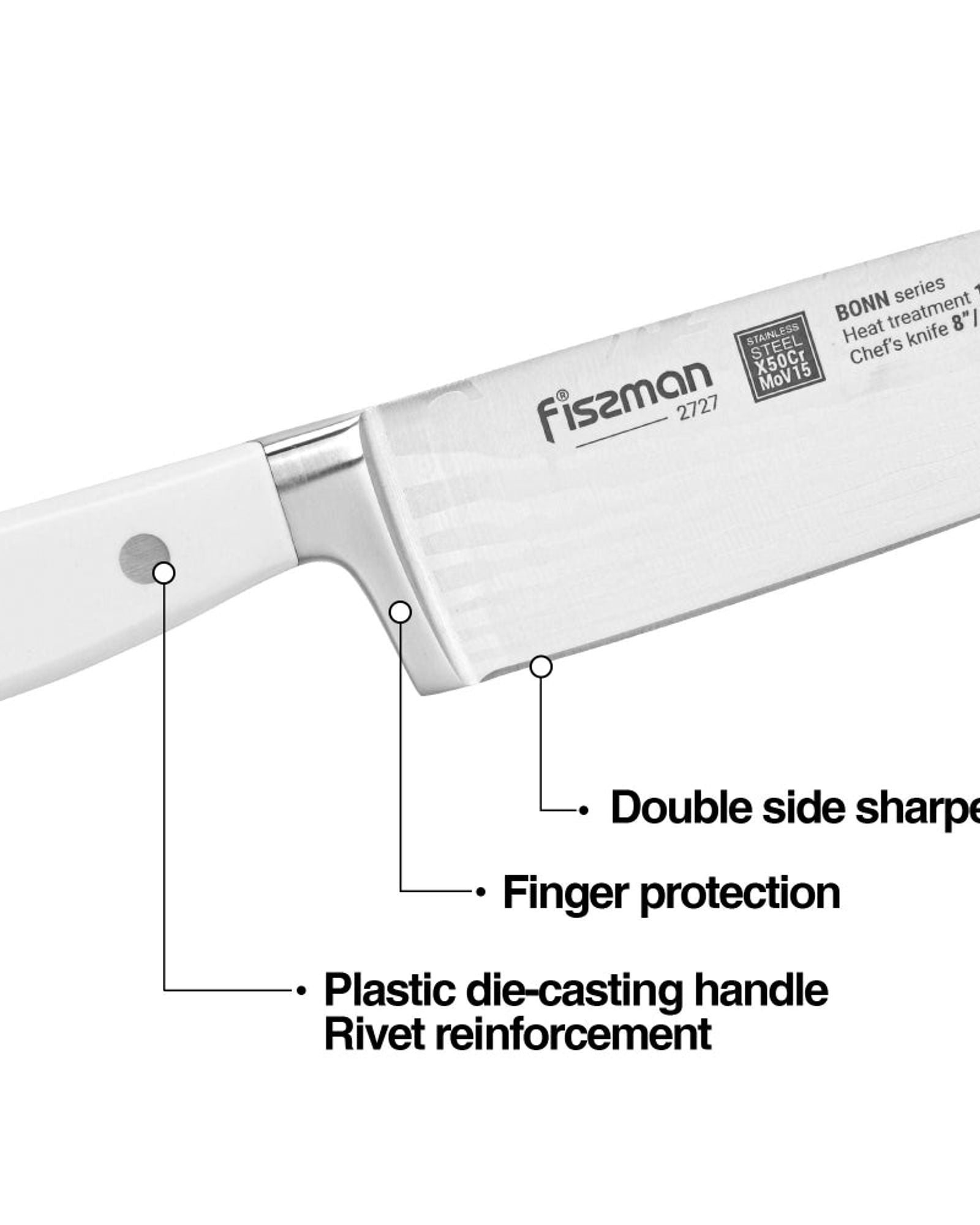 سكين الطاهي فيسمان بون مقاس 8 بوصات (فولاذ X50CrMoV15)