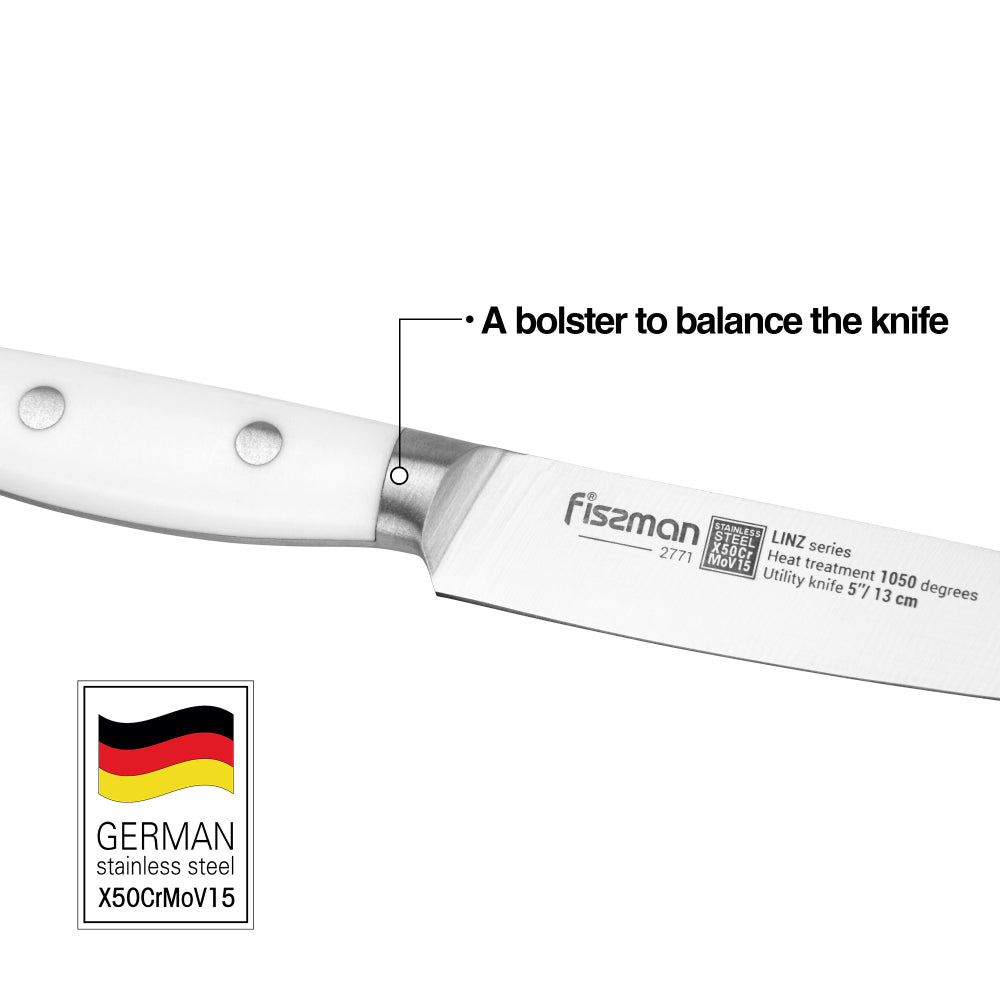 سكين فيسمان متعدد الاستخدامات مقاس 5 بوصات من لينز (فولاذ X50Cr15MoV)