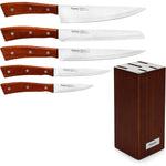 Fissman 6-Piece Kitchen Knife Set with Wooden Block, Stainless Steel Pascual Series Chef Knife, Slicing Knife, Bread Knife, Utility Knife, Paring Knife