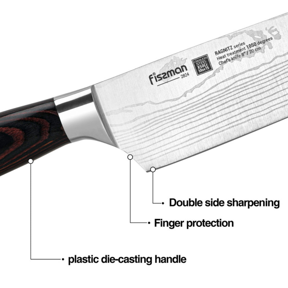 سكين الطهاة فيسمان 8 سلسلة راجنيتز (فولاذ X50Cr15MoV)