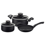 Since 1911 Made in Brazil Tramontina Paris+ 5-Piece Black Aluminum Cookware Set with Interior and Exterior Starflon Excellent Nonstick Coating
