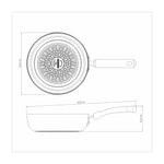 ترامونتينا منذ عام 1911، صنع في البرازيل، مقلاة عميقة من الألومنيوم بتقنية الحث الحراري موناكو من ترامونتينا، مع طلاء ستارفلون الفاخر غير اللاصق من الداخل والخارج باللون الأسود، 24 سم، 2.7 لتر