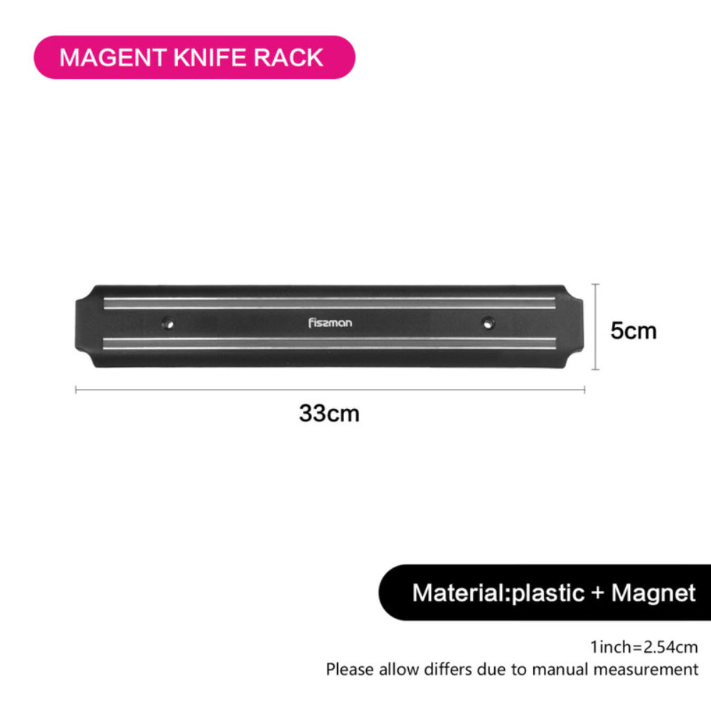 قضيب مغناطيسي لتخزين السكاكين من فيسمان، أسود/رمادي، 33 سم