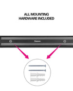 حامل سكاكين مغناطيسي مثبت على الحائط من فيسمان، أسود/شفاف، 38 سم