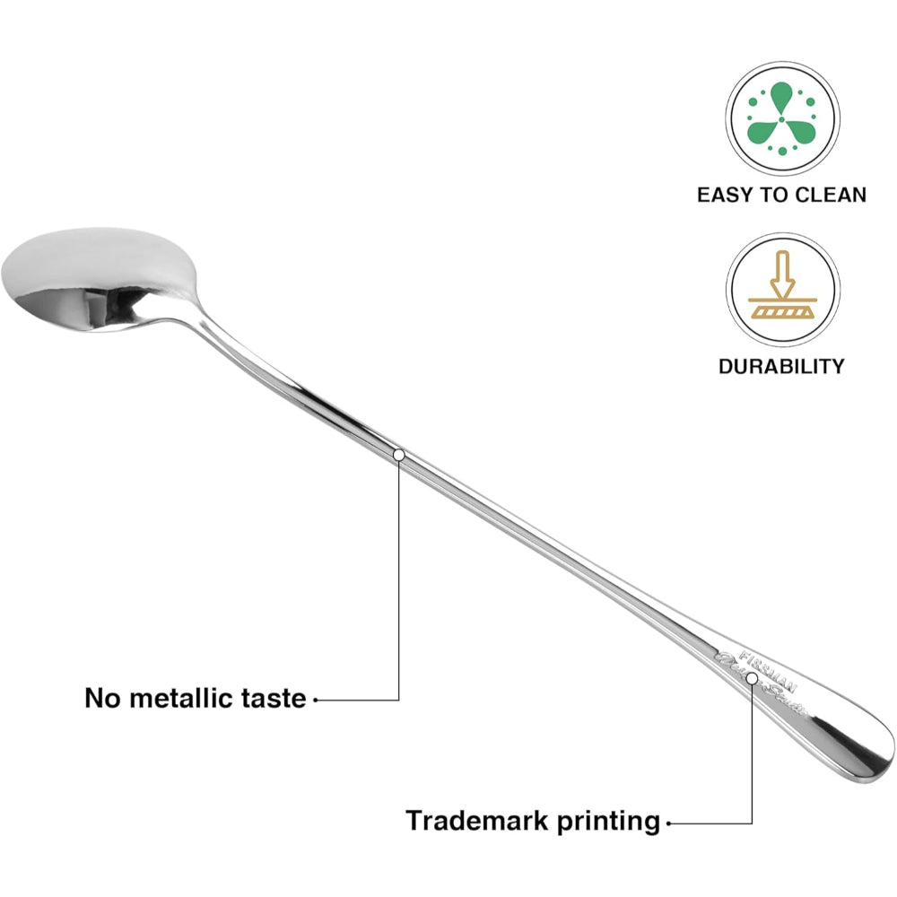 ملعقة لاتيه فيسمان، 3 قطع، 20 سم، ملعقة قهوة بمقبض طويل، طقم أدوات مائدة من الفولاذ المقاوم للصدأ، سلسلة فلافيا