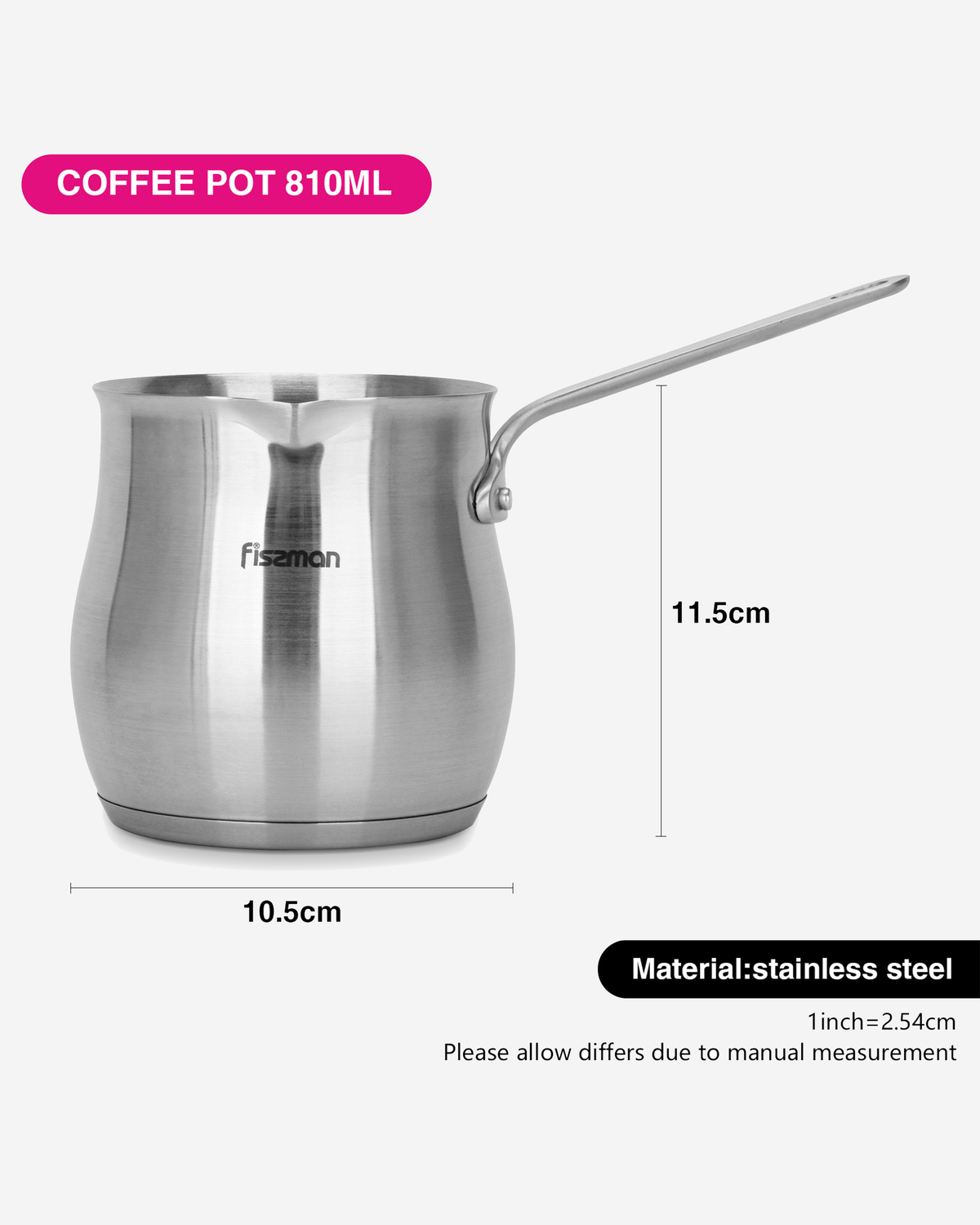 Fissman Coffee Pot 810ml Stainless Steel Induction Bottom