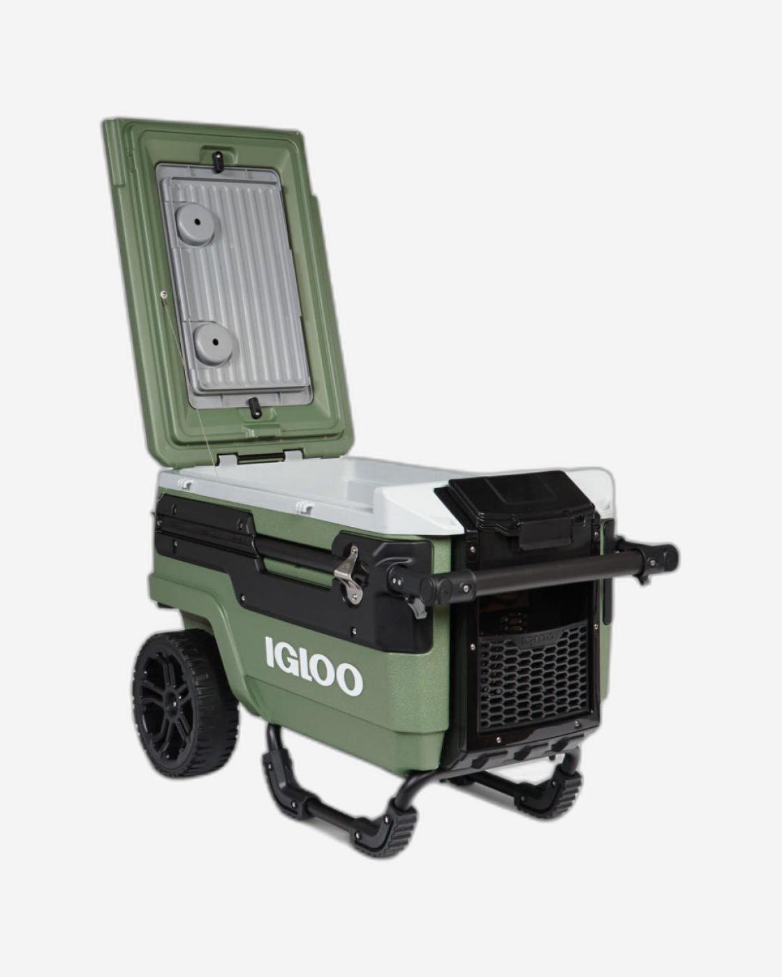 ثلاجة Igloo-70 Qt Premium Trailmate بعجلات متدحرجة - لون أخضر عتيق