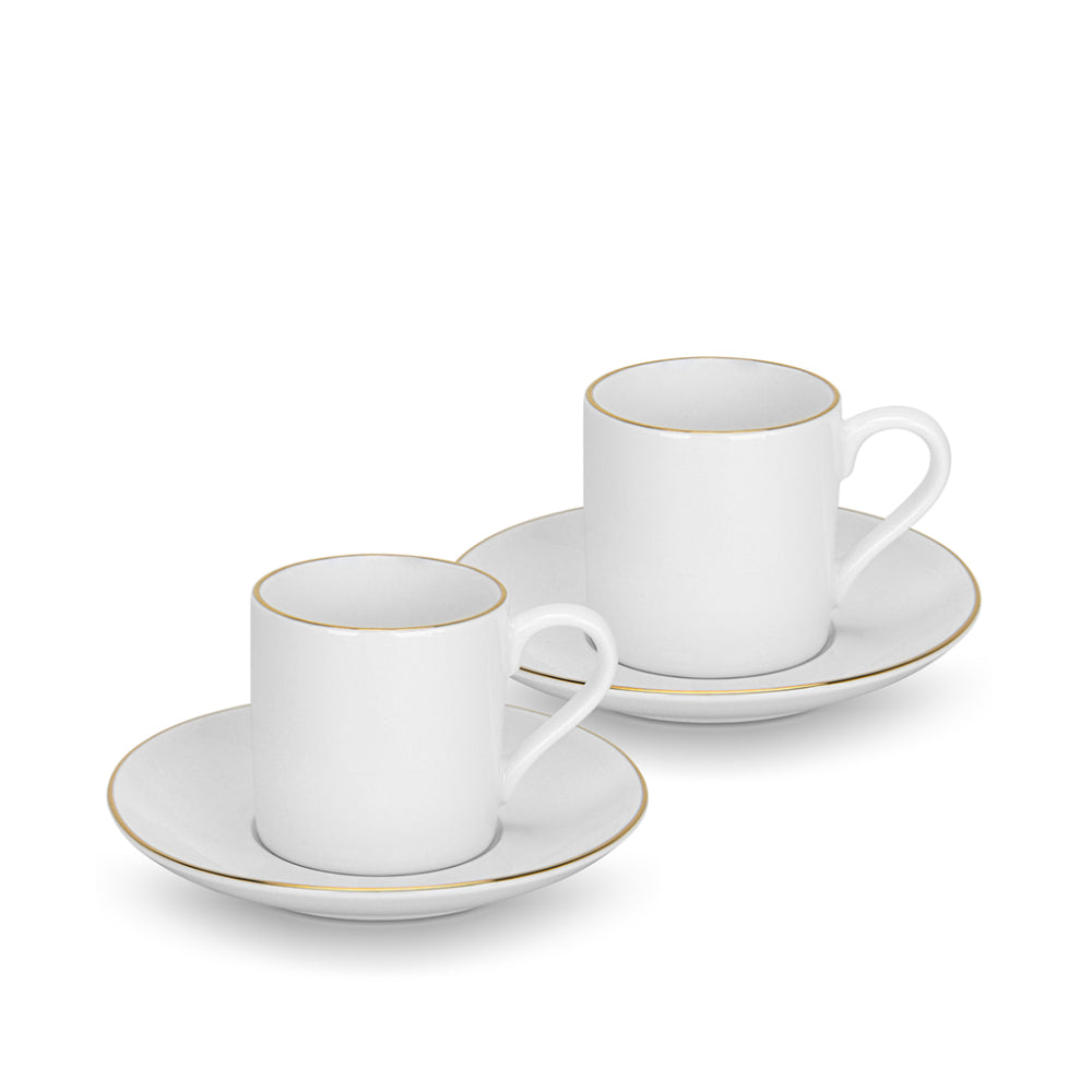 Fissman 2-Piece Cups Floree Series 100ml with Saucers New Bone China