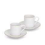 Fissman 2-Piece Cups Floree Series 100ml with Saucers New Bone China