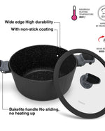 طقم أواني طهي فيسمان ستيلا من الألومنيوم، 11 قطعة، مقلاة قلي عميقة 24 سم، قدر طبخ 28 سم، قدر طبخ 20 سم، قدر طبخ 24 سم، قدر طبخ 28 سم مع ملعقة طبخ ومقلاة.