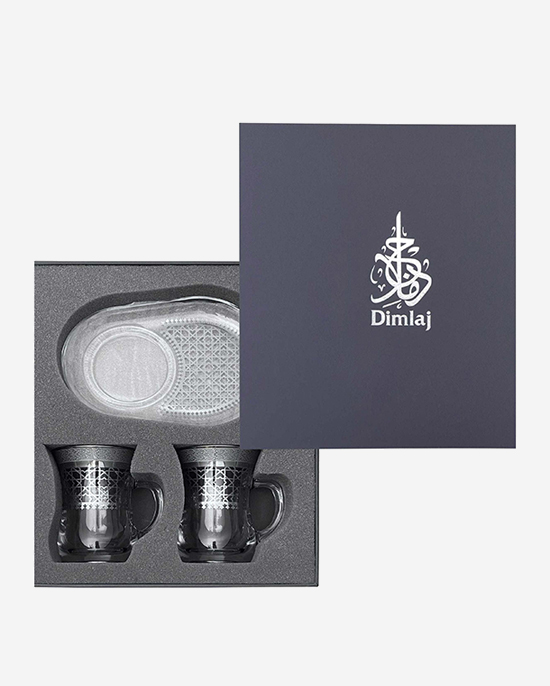 مجموعة ديملاج قرطبة من قطعتين من الكوب والصحن (بلاتينيوم)