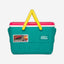 00048537-Igloo-Retro Jade 25 Qt Lunch Picnic Basket Cooler - Dark Jade / Bold Magenta / Livewire Yellow