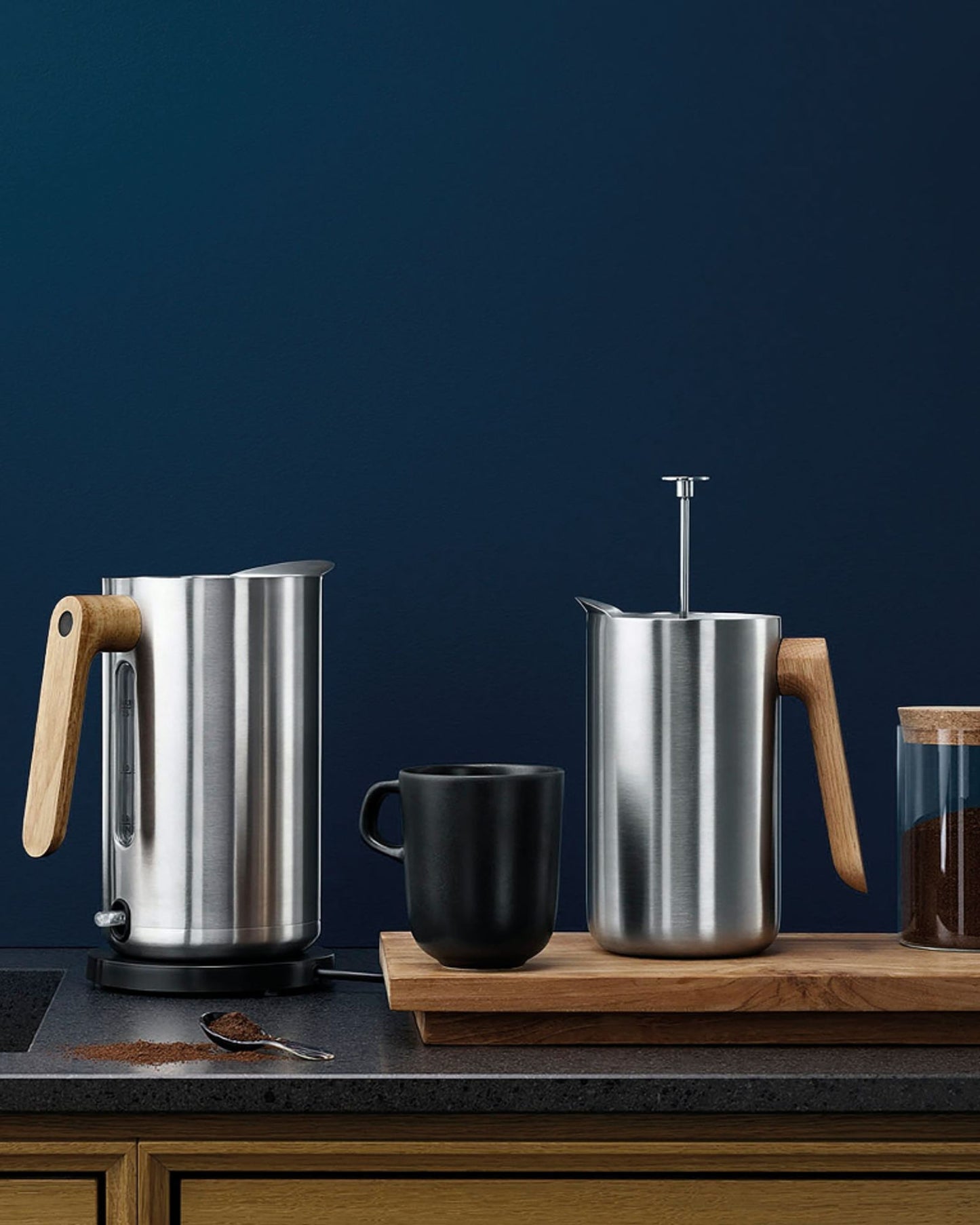 غلاية إيفا سولو 502740 الكهربائية سعة 1.5 لتر من نورديك كيه، مصنوعة من الفولاذ المقاوم للصدأ