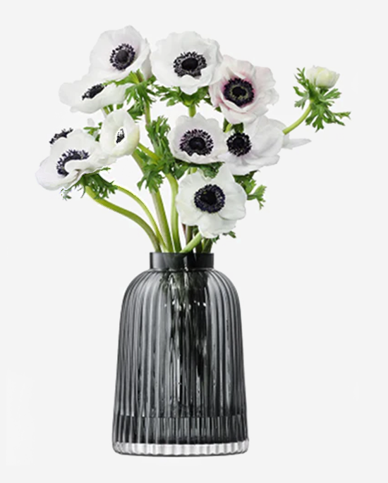 LSA Grey Pleat Vase H26cm