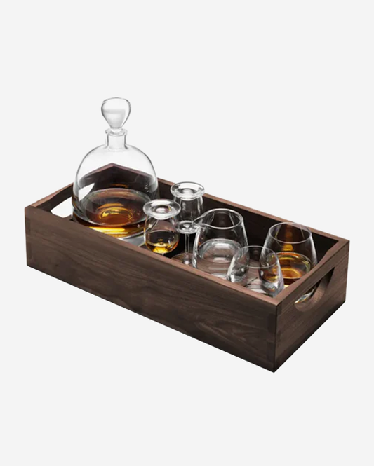 LSA Whisky Islay Connoisseur Set Clear & Walnut Tray