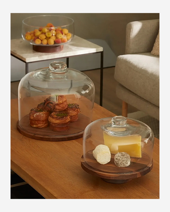 LSA Clear City Dome with Walnut Base