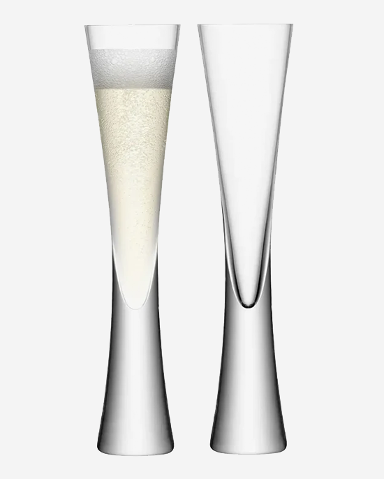 LSA Moya Cut Champagne Flute 170ml Clear/Cut x2