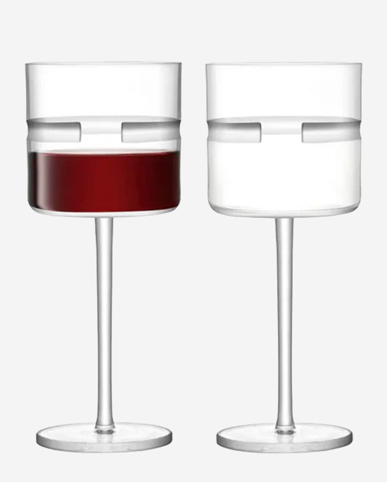 LSA Horizon Red Wine Glass 390ml Clear/Cut x2